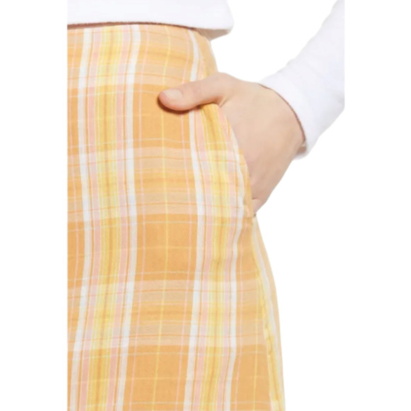 Lulus Skirt Womens Large Multi Plaid Orange Academia Anime School Girl Uwu NEW - Picture 4 of 12